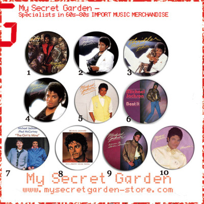 Michael Jackson - Thriller / Bad Pinback Button Badge Set 1a or 1b( or Hair Ties / 4.4 cm Badge / Magnet / Keychain Set )